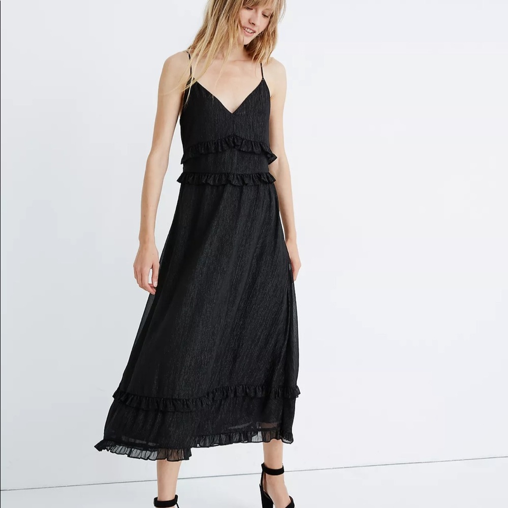 Madewell Shimmer Ruffle Cami Dress Size 4